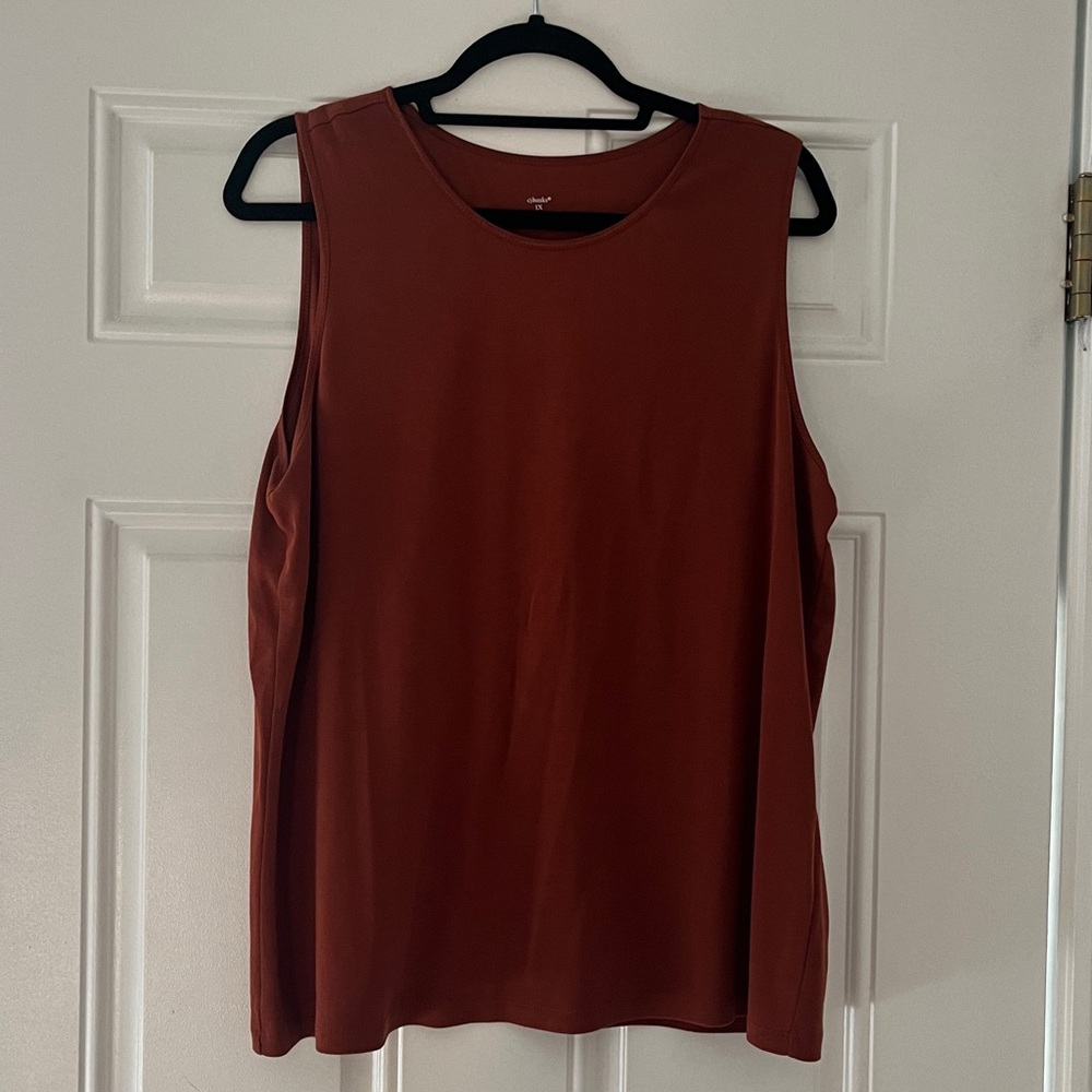 CJ Banks Brown Cotton Tank Top Women's 1X